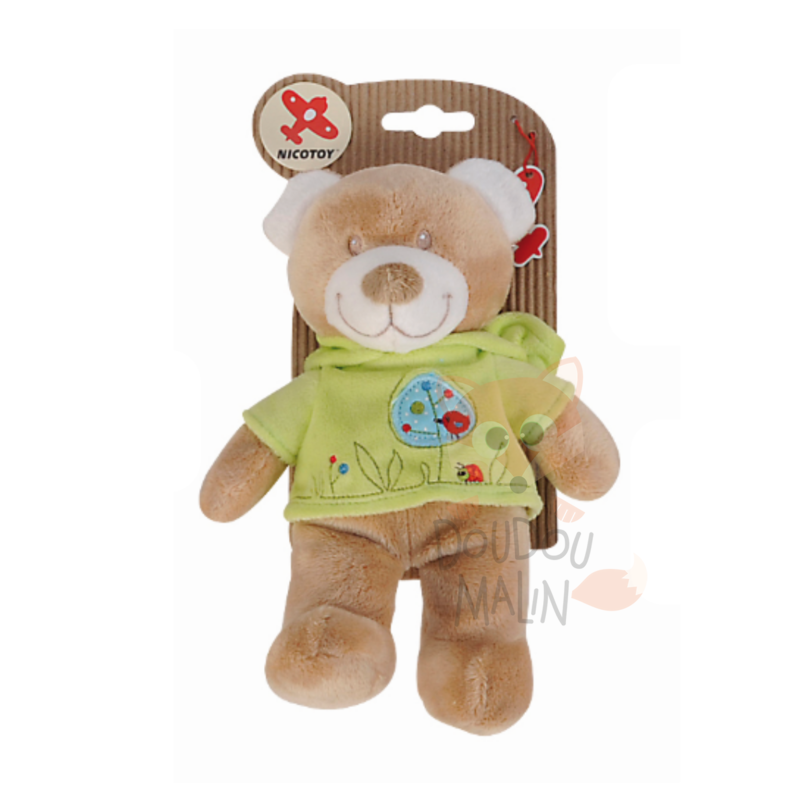  copains des bois peluche ours vert oiseau 15 cm 